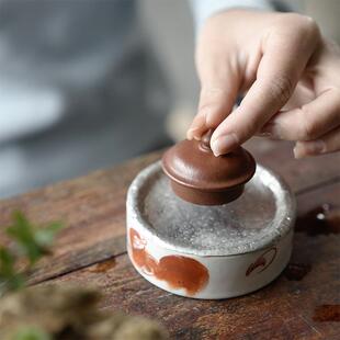 老瓷器纯锡 手工建水盖置两用 茶道配件