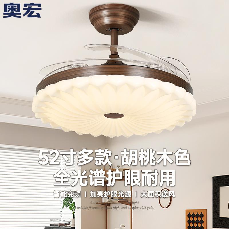 奥宏中古南洋风扇灯客厅卧室餐厅电扇蒂凡尼芭蕉叶法式复古吊扇灯