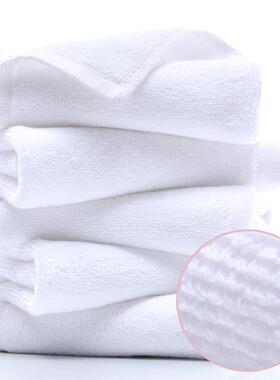 50条装全棉纯棉白色小方巾酒店幼儿园餐厅ktv擦手巾小白毛巾四方