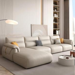 纳帕皮沙发乳胶款实木直排沙发客厅三人位组合贵妃榻皮艺沙发家具