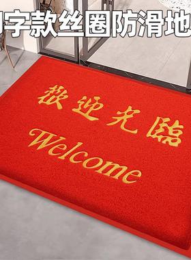 PVC塑料进门入户丝圈欢迎光临地垫加厚门口迎宾入门门垫脚垫
