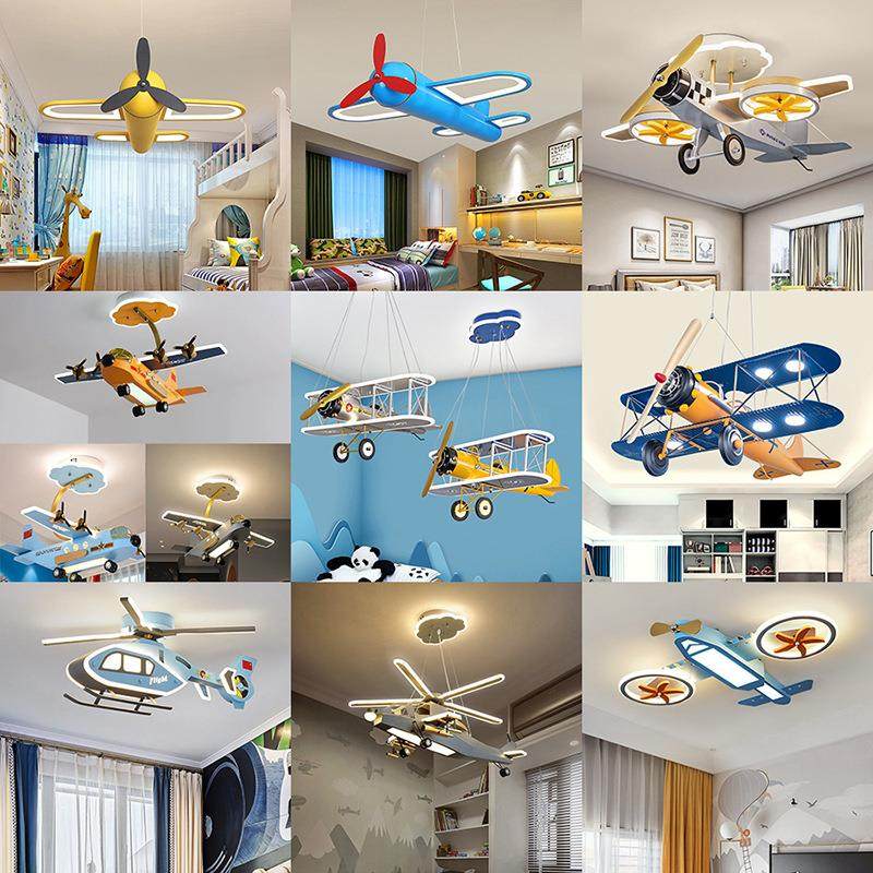 儿童飞机灯创意led男孩卧室房间灯个性现代时尚简约卡通吸顶灯具
