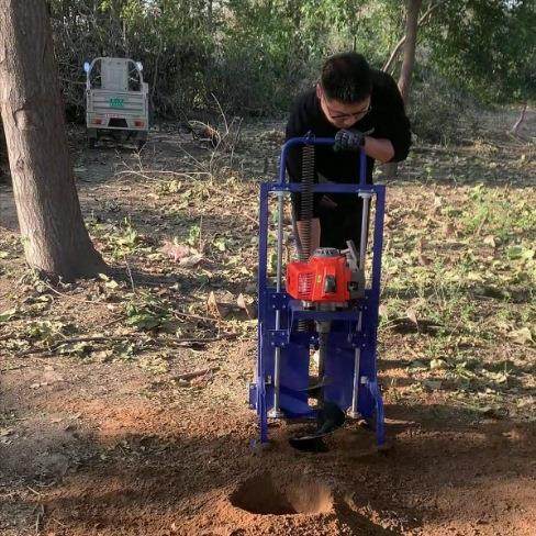 栽树打孔机 便携脚踩式挖树坑机 加厚双螺旋种树打洞秒速成孔真快