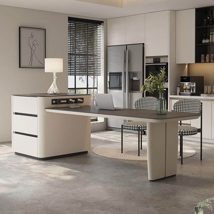 奶油风岛台餐桌一体可伸缩多功能岩板中岛台极简约家用高级导台,住宅家具,岛台,淘宝优惠券,粉丝福利购,淘宝优惠卷