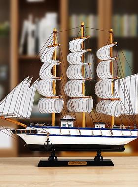 家居创意工艺装饰品帆船模型酒柜房间卧室客厅一帆风顺桌面小王金