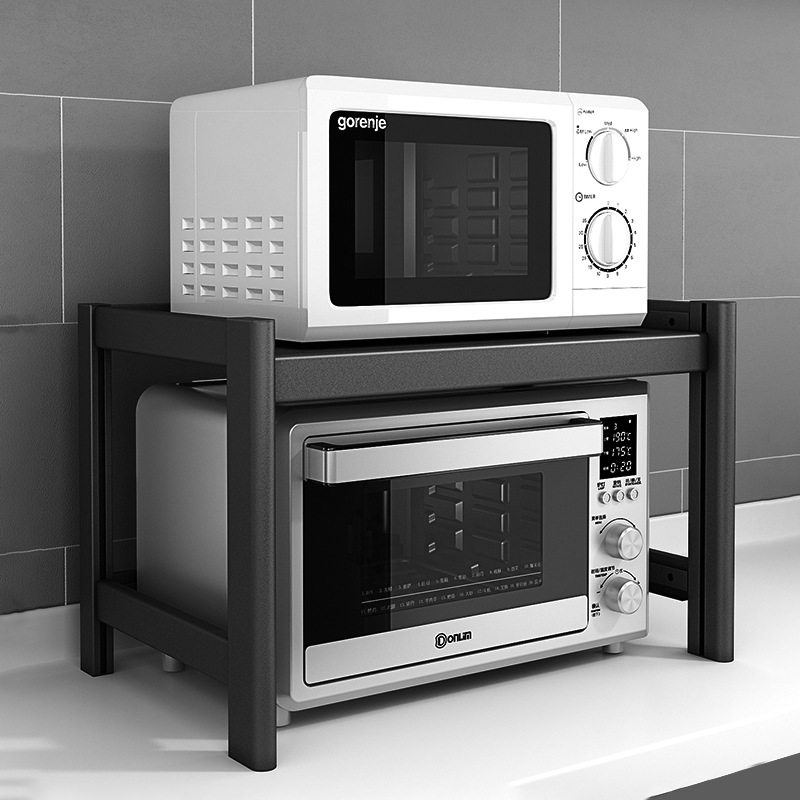 可伸缩厨房微波炉置物架双层烤箱架子家用台面多功能桌面收纳支架,厨房/烹饪用具,微波炉置物架,淘宝优惠券,粉丝福利购,淘宝优惠卷