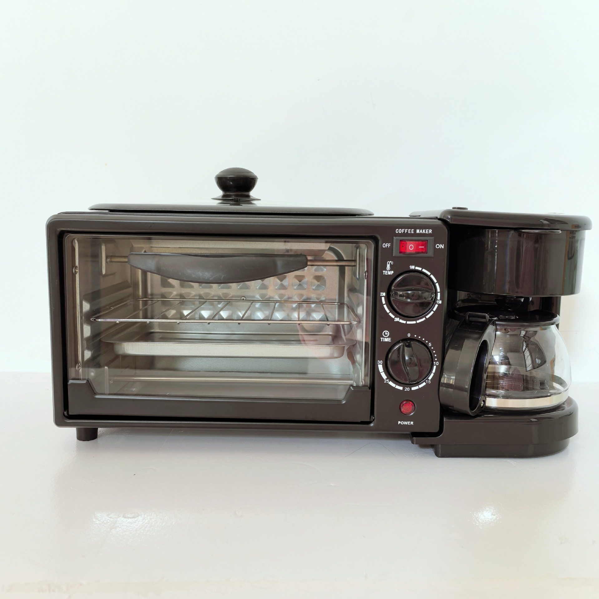 跨境出口多功能家用三合一早餐机咖啡机面包机智能定时烘焙电烤箱,厨房电器,空气炸锅,淘宝优惠券,粉丝福利购,淘宝优惠卷