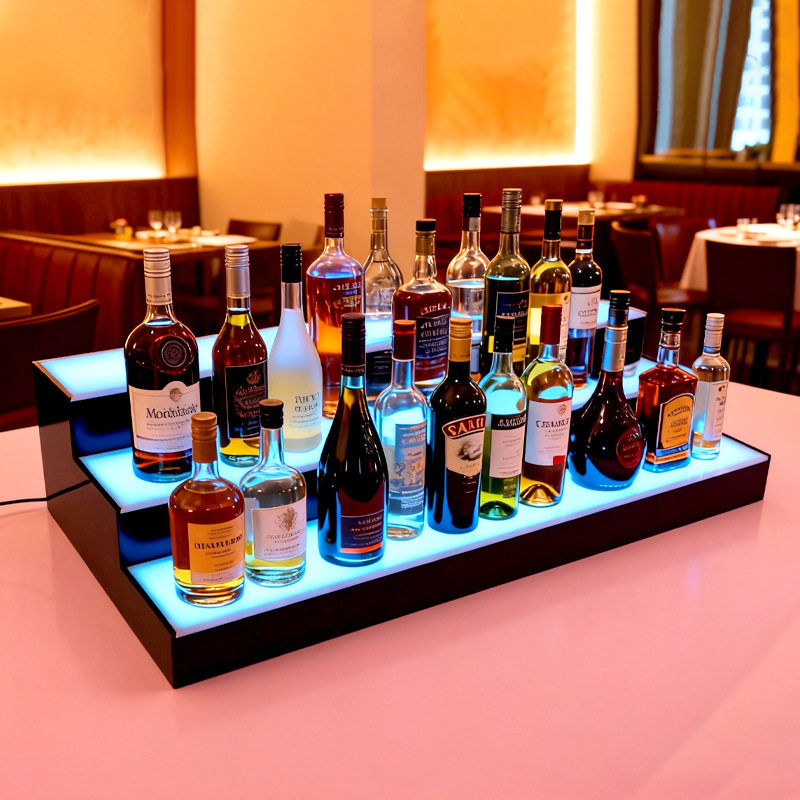 跨境专供发光可拆式亚克力酒架led酒瓶展示架酒水阶梯陈列酒柜,住宅家具,搁板/置物架/家用陈列架,淘宝优惠券,粉丝福利购,淘宝优惠卷