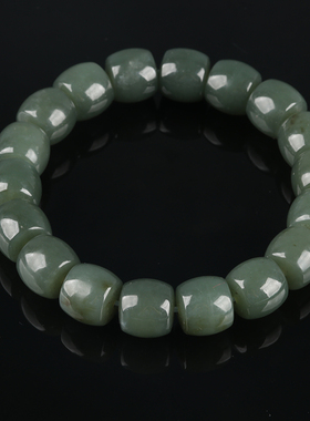 新中式和田玉白玉圆珠手串