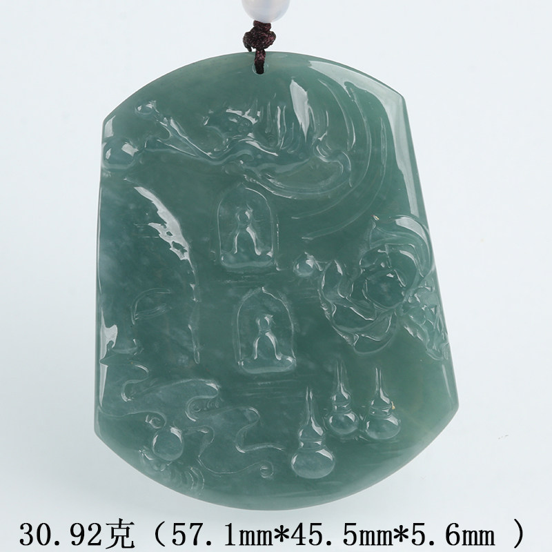 欧说珠宝冰糯翡翠释迦吊坠