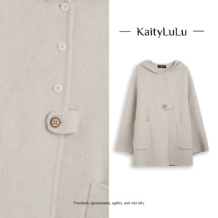 KaityLuLu 连帽气质韩系大衣外套KL1220W105 柏林大衣