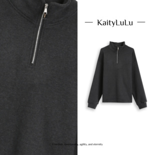 KaityLuLu 简约半拉链立领上衣KL1220W061 极简腔调