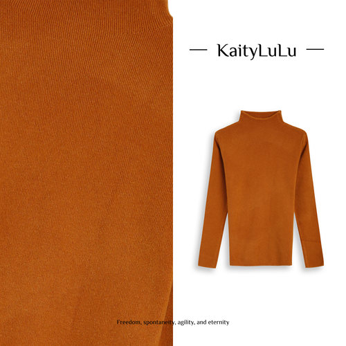 KaityLuLu【搭配天菜】 简约百搭小高领打底针织衫KL1220D087