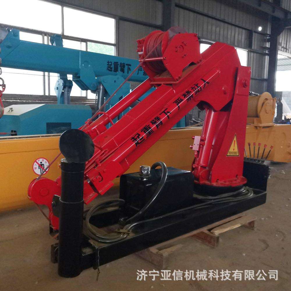 V型3吨车载折臂随车吊 液压小型折叠式吊机全油缸伸缩臂