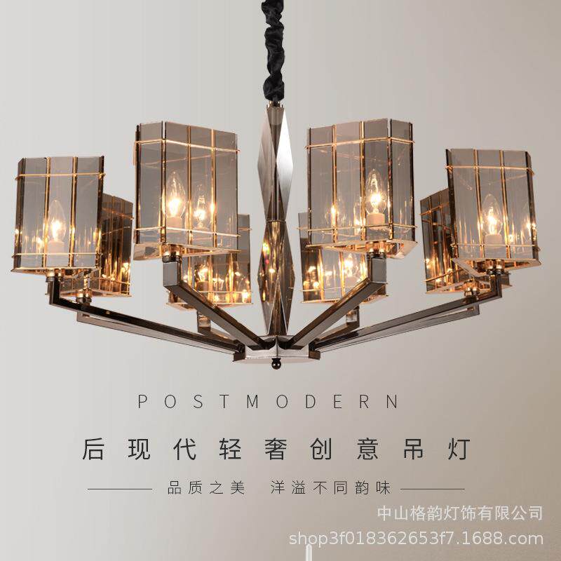 北欧轻奢款电镀水晶吊灯 现代家居复式别墅餐厅客厅灯具灯饰