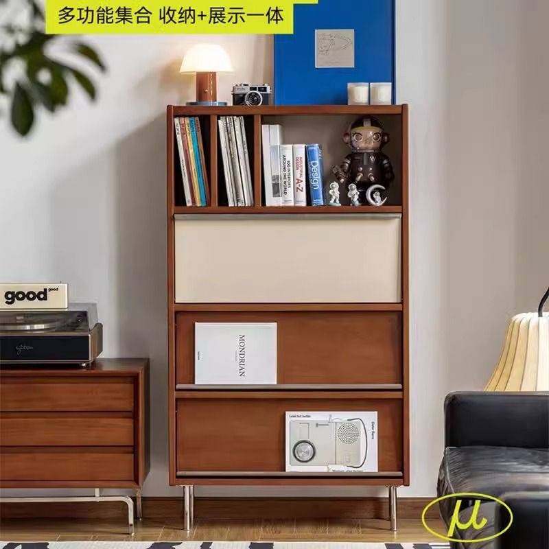 边柜储物柜复古拼色收纳一体靠墙餐边柜书柜置物架客厅展示柜高柜,住宅家具,单个书柜,淘宝优惠券,粉丝福利购,淘宝优惠卷