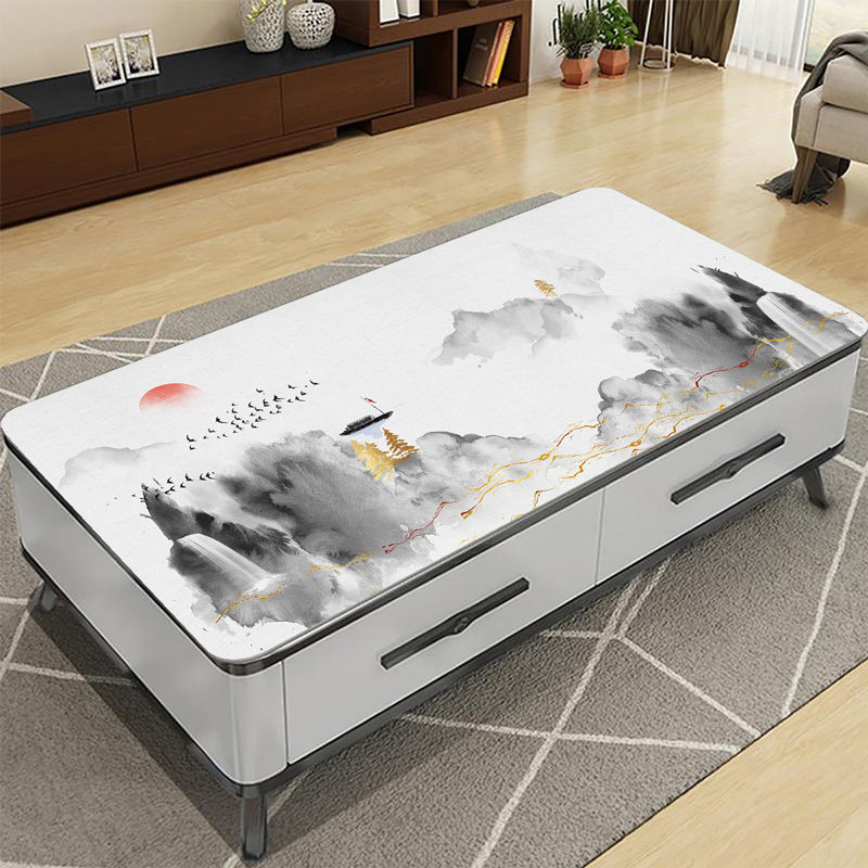 圆角软玻璃桌布 书桌茶几垫餐桌垫pvc定制图案 防水防油图片定做