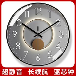 超静音挂钟客厅钟表美式 轻奢静音时钟挂表静音扫秒石英钟