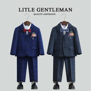 儿童西装套装秋冬英伦花童礼服男童小主持人演讲表演钢琴演出西服