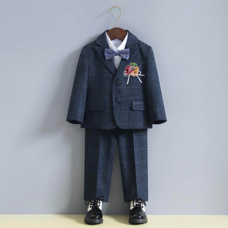 男童西装套装秋冬帅气英伦男孩主持人演出服花童礼服婚礼儿童西服