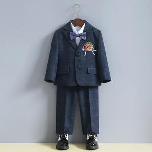 男童西装套装秋冬帅气英伦男孩主持人演出服花童礼服婚礼儿童西服