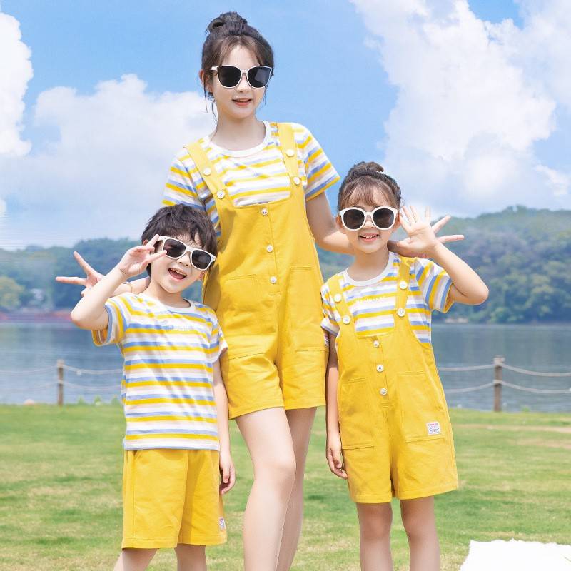 2026新款厂家一件亲子装夏装套装短袖T恤男女气质韩版背带装