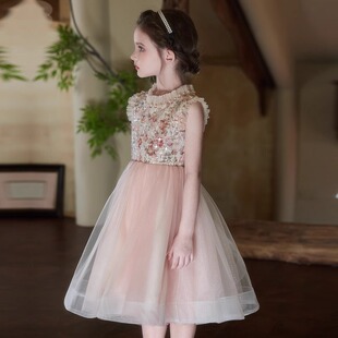 2026新款儿童连衣裙蓬蓬裙子女童粉色公主裙夏季洋气女孩宝宝