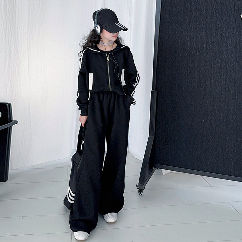 2026新款女童春季休闲时尚套装儿童洋气卫衣运动裤两件套大童