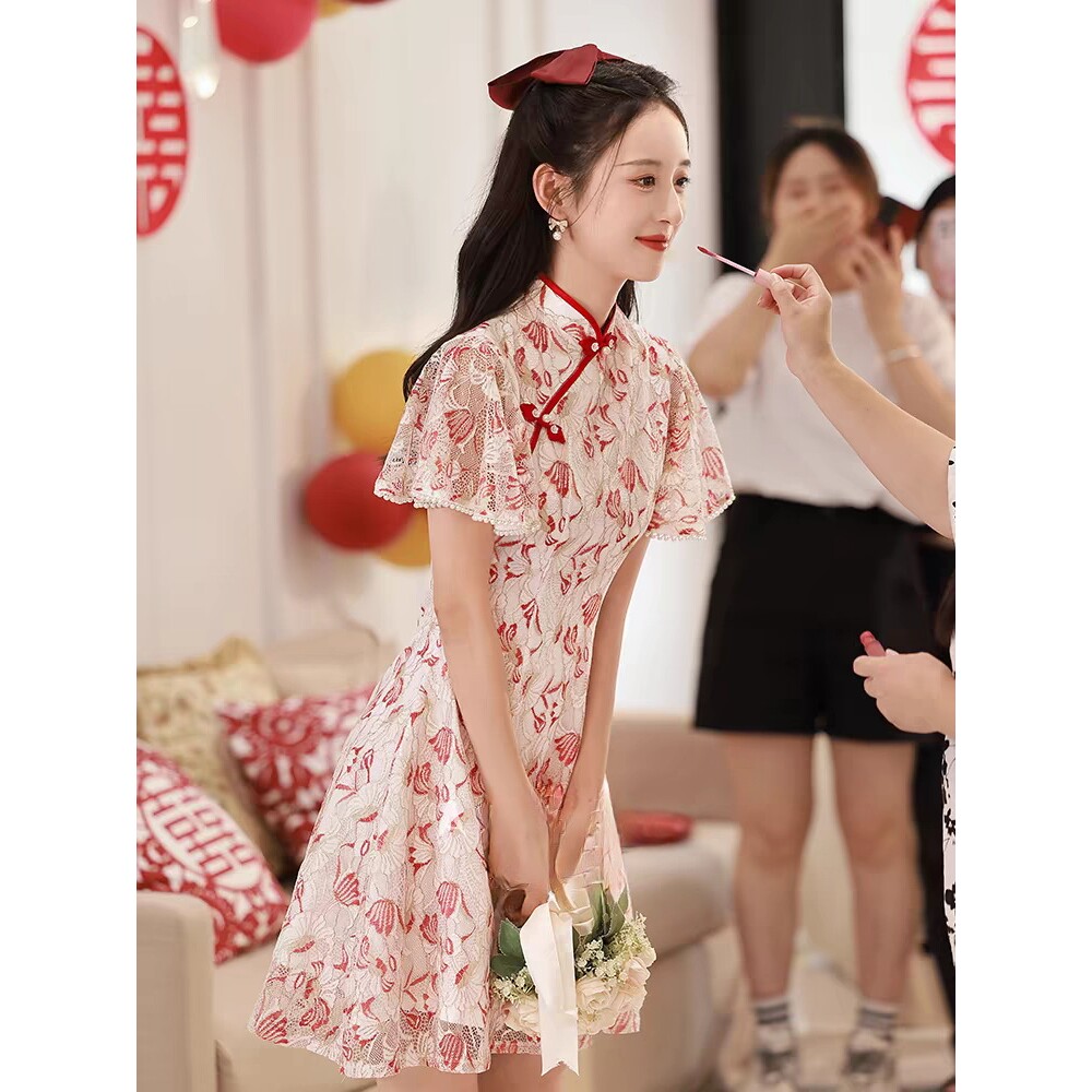 2026新款敬酒服旗袍新娘小个子结婚礼服订婚连衣裙回门便装平时可