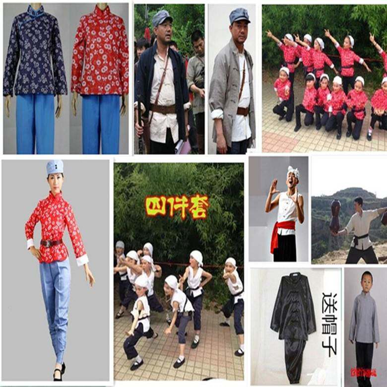2026新款村姑游击队表演服武工队民兵服装陕北农民表演服土八路百