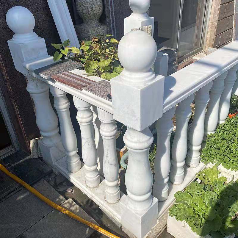 汉白玉石雕阳台柱厂家 别墅石材小柱子护栏天然大理石扶手栏杆,家居饰品,石雕,淘宝优惠券,粉丝福利购,淘宝优惠卷