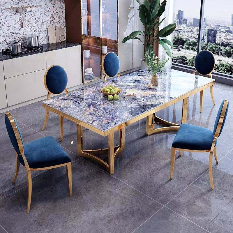 家用大小户型长方形设计餐台轻奢亮光岩板餐桌椅组合电磁炉,住宅家具,大理石餐桌,淘宝优惠券,粉丝福利购,淘宝优惠卷