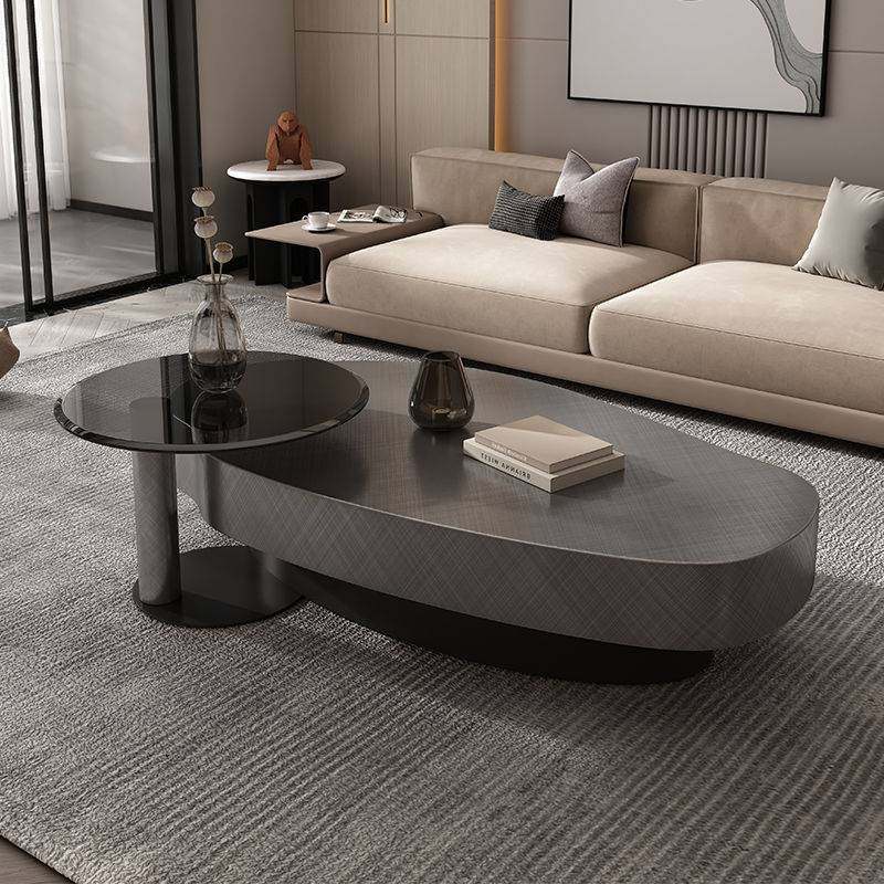 不锈钢异形椭圆形芒果茶几轻奢小户型家用意式客厅设计师茶桌组合,住宅家具,茶几,淘宝优惠券,粉丝福利购,淘宝优惠卷