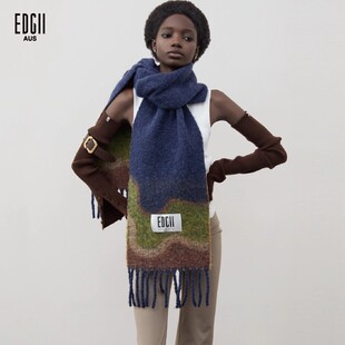 EDGII 2025AW新品棉花糖羊毛围巾（岩纹）时尚保暖休闲百搭围脖