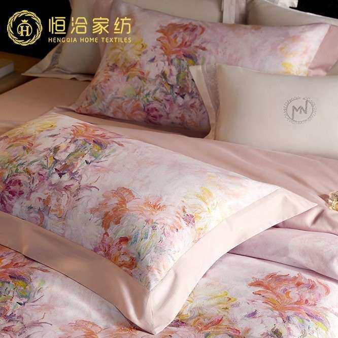 高端唯美全棉超柔四件套花卉数码印花田园风被套纯棉床上用品粉色,3C数码配件,其它配件,淘宝优惠券,粉丝福利购,淘宝优惠卷