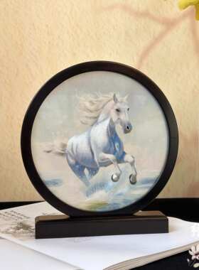 桌面摆件创意摆台苏州双面绣刺绣摆件覆古台屏中国风活动商务礼品