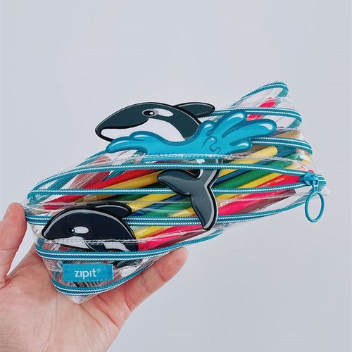 专为中小学生设计的大容量怪兽拉炼卡通文具袋