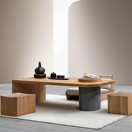 森林里的家 原木家具 原木风茶台原木色茶桌阳台茶具原木茶桌