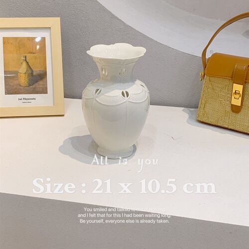 小号婚礼花瓶 高温陶瓷可水培花卉鲜花 芍药绣球玫瑰