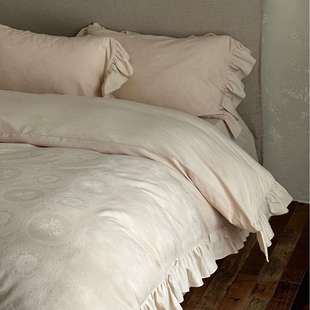 法式韩式风~柏林花事 清新60支水洗全棉四件套荷叶边被套床上用品