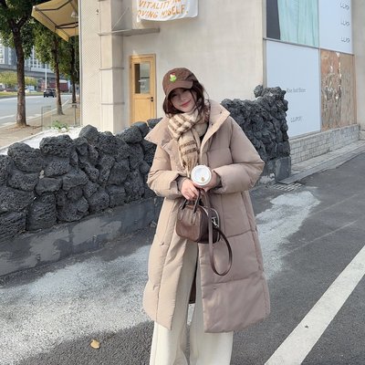 冬季新款棉服女宽松大码学生棉袄气质小众中长款韩版加厚棉衣外套