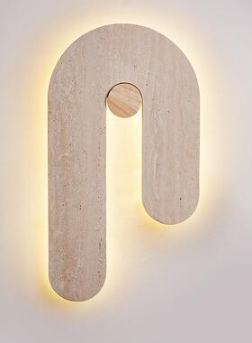 奶油风客厅壁灯2024年新款简约日式创意LED原木风楼梯大尺寸灯具