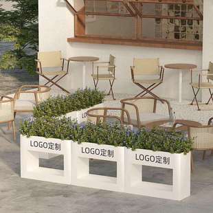 厂家北欧回形带灯花架花槽阳台室内轻奢简约铁艺落地花盆户外花箱