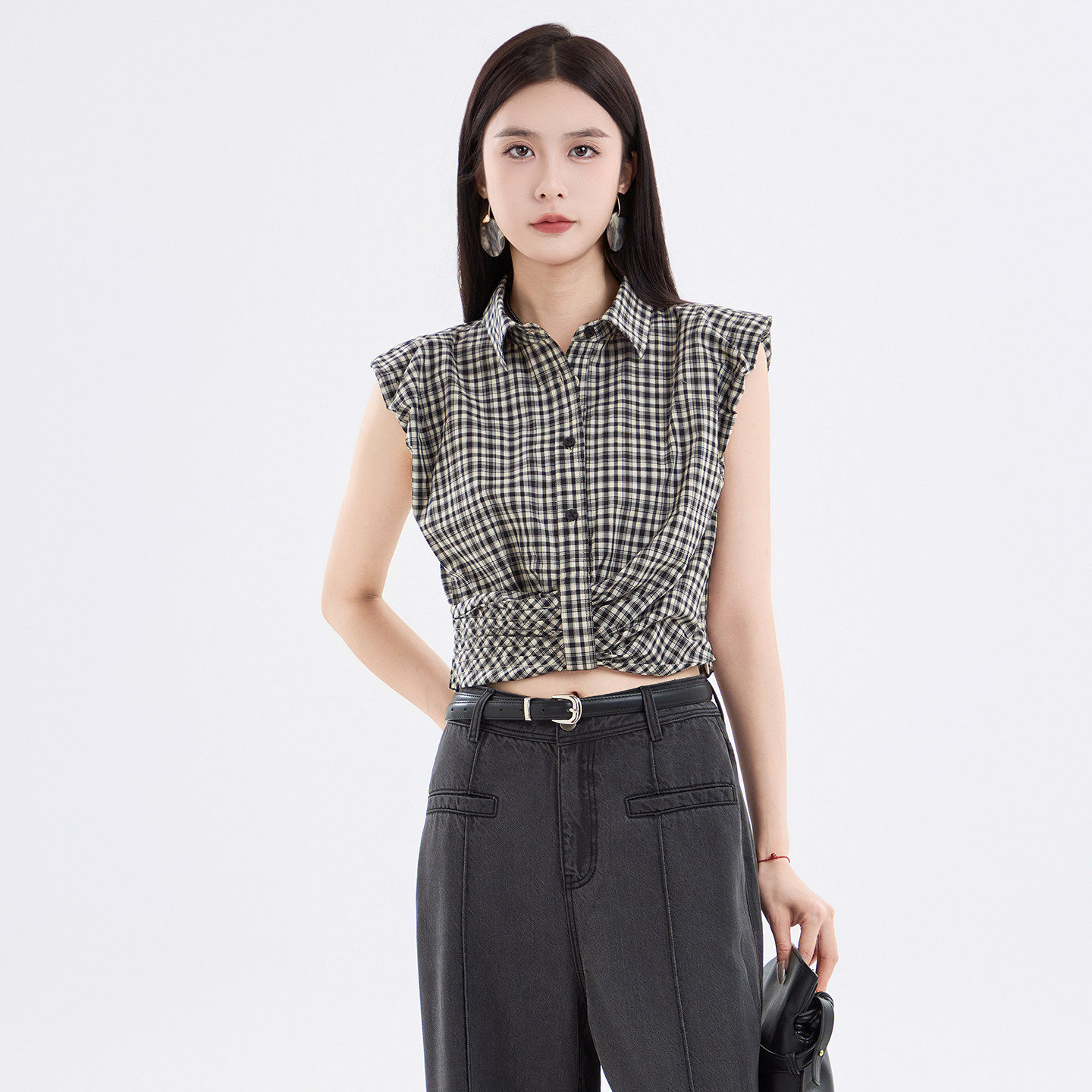 短款港风百搭小衫衣女芭依璐无袖