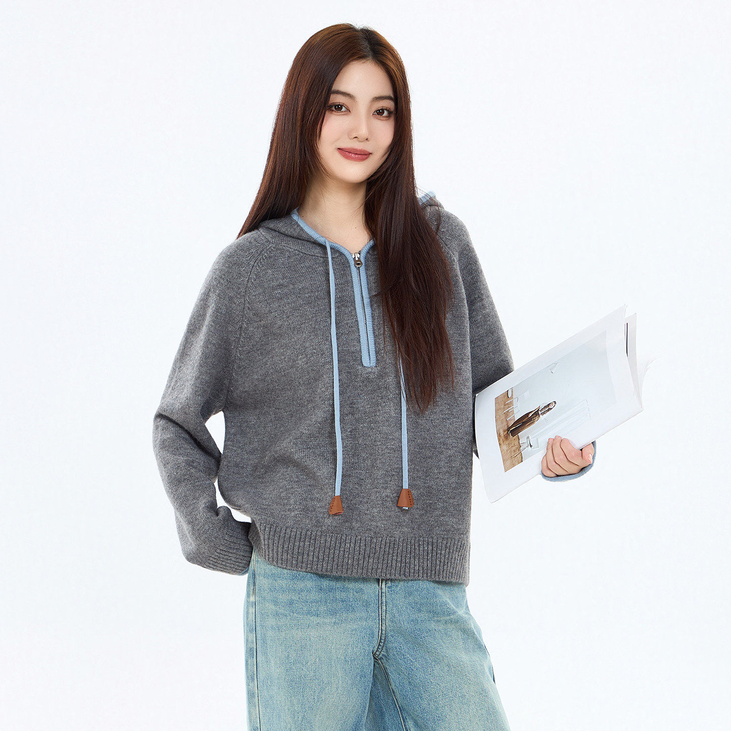 芭依璐2026早春新款毛衣针织衫女羊毛衫休闲百搭针织开衫长袖上衣