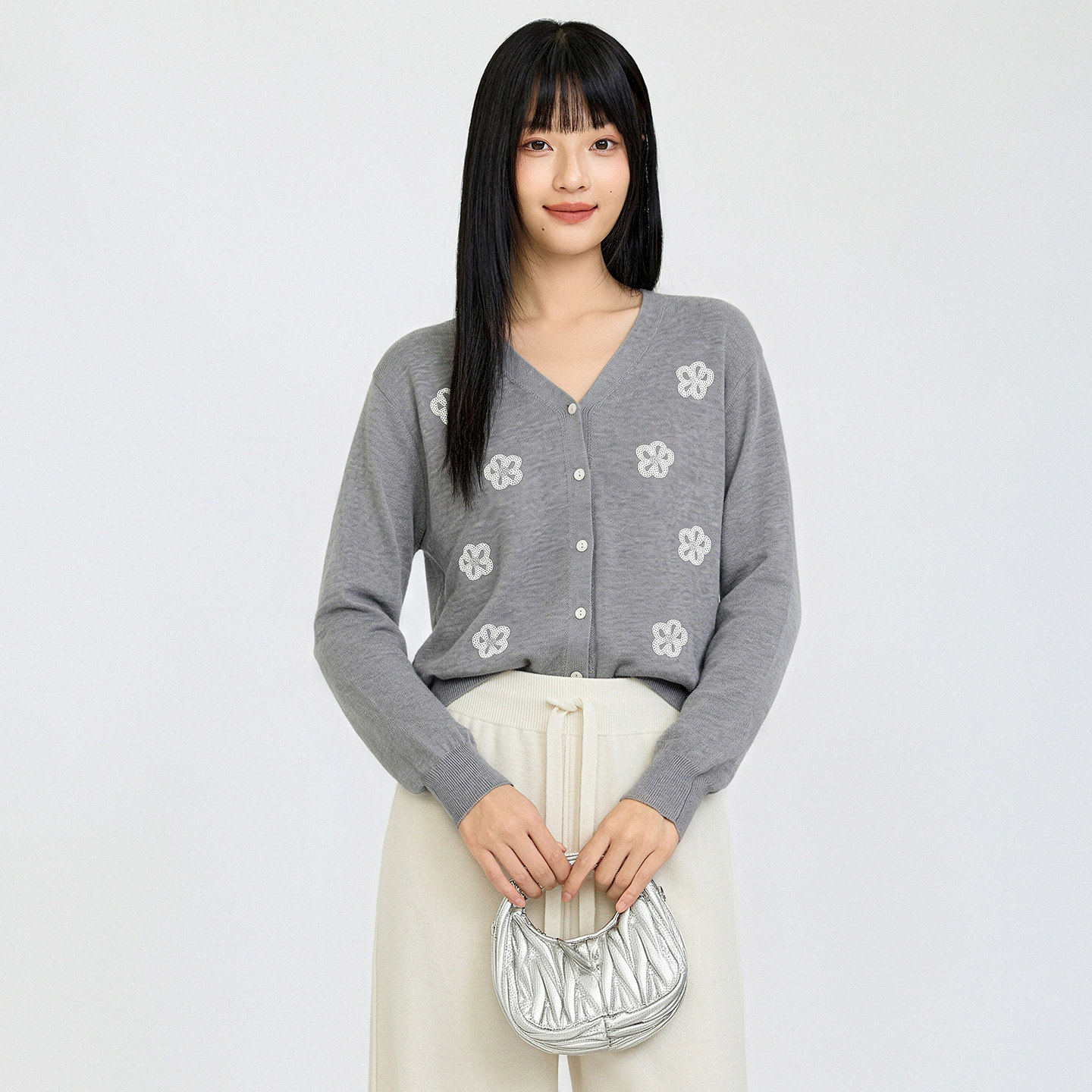 芭依璐秋季羊毛短款开衫女