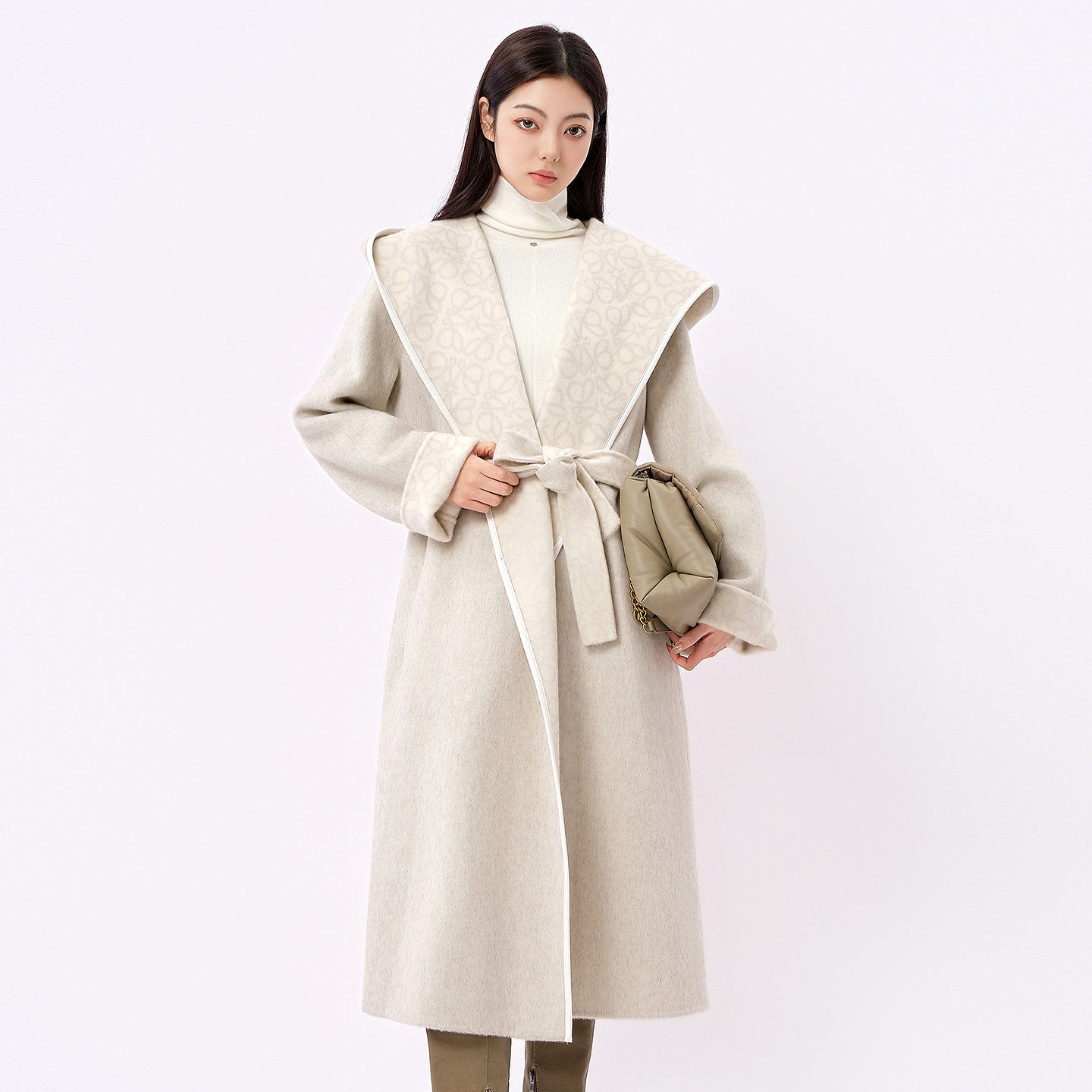 芭依璐2025新款毛呢大衣中长款系带翻领长袖气质毛呢外套女保暖,女装/女士精品,毛呢外套,淘宝优惠券,粉丝福利购,淘宝优惠卷