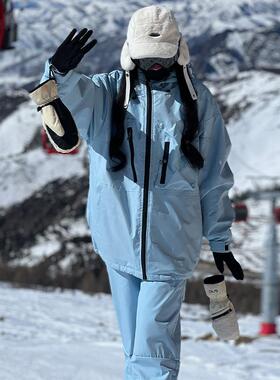 冬新防风防水加棉加厚户外滑雪服大码外套M42+K1002J