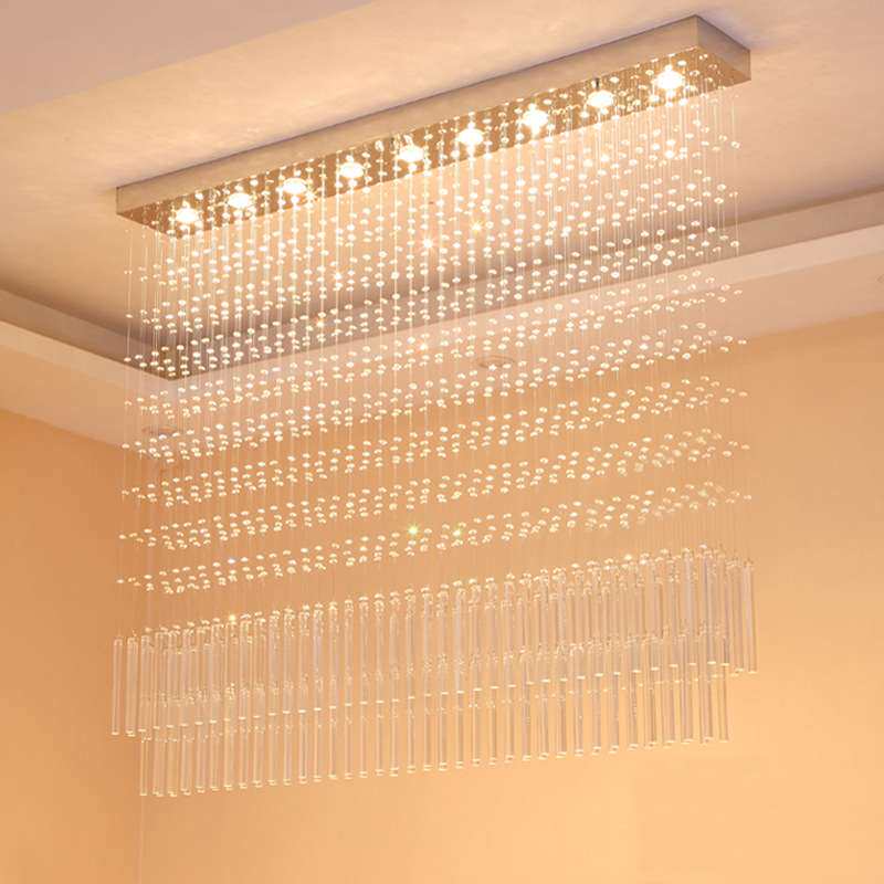 LED水晶灯隔断灯水晶吊灯珠帘灯客厅餐厅餐吊灯饰灯具简约家居