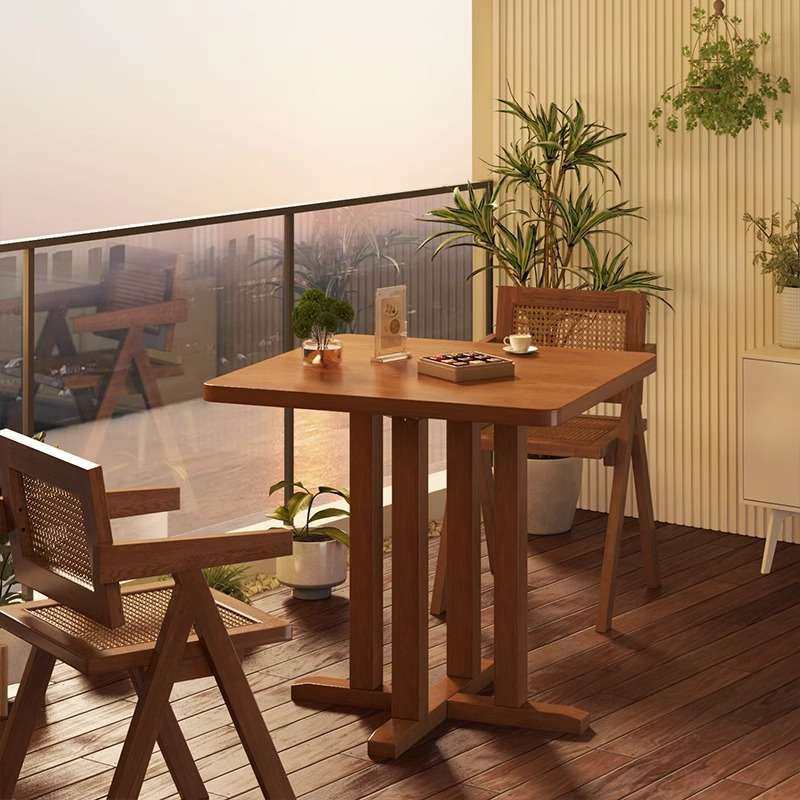 实木阳台小茶桌家用休闲泡茶桌子2025新款小户型藤编方形桌椅组合,3C数码配件,其它配件,淘宝优惠券,粉丝福利购,淘宝优惠卷
